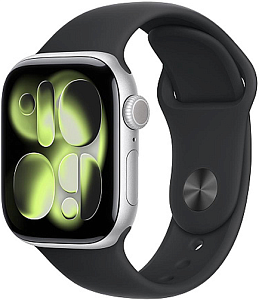 Умные часы Apple Watch Series 11 (Silver, Black, Sport Band, 46mm, M/L)