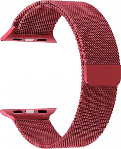 Ремешок для Apple Watch 42mm/49mm Gurdini Milanese Loop (миланский сетчатый) (Красный)