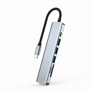 Хаб MIVO 7in1 MH-7011 Type-C PD-x1, USB 3.0-x1, USB 2.0-x2, HDMI-x1, TF-x1, SD-x14602023087011 (Белый)