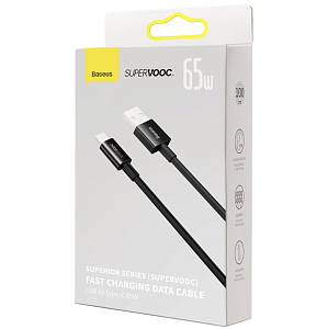 Кабель Baseus Superior Series (SUPERVOOC) Fast Charging Data Cable USB to Type-C 65W 1m (Чёрный)