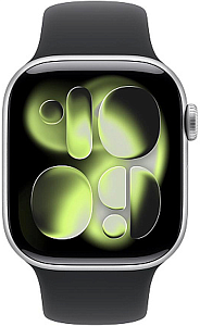 Умные часы Apple Watch Series 11 (Silver, Black, Sport Band, 46mm, M/L)