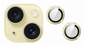 Защитная линза на камеры iPhone 15/15 Plus (Жёлтый)