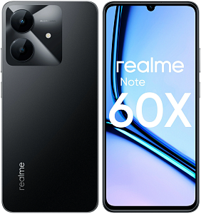 Смартфон Realme Note 60x (Чёрный, 3 ГБ, 64 ГБ, Global, Dual nanoSim, Без Rustore)