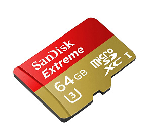 Карта памяти Sandisk extreme UHS 64 GB (64 ГБ, Оранжевый)
