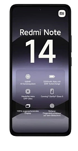 Смартфон Xiaomi Redmi Note 14 4G 6/128GB (Чёрный, 6 ГБ, 128 ГБ, Dual nanoSim, Global, Без Rustore)